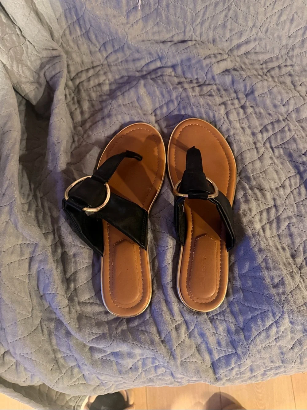 Black & Tan Buckle Sandals
